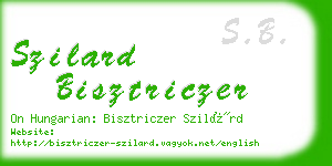 szilard bisztriczer business card